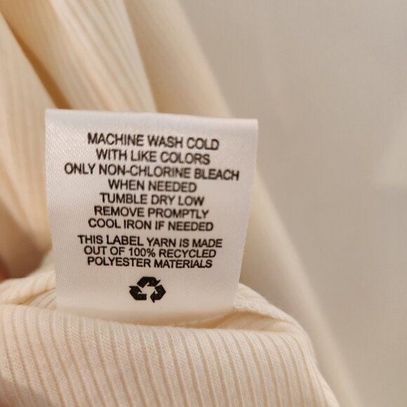 Hippie Rose Surplice V-Neck Top Ribbed Hem Ivory Long Sleeve Juniors Large - Picture 7 of 9